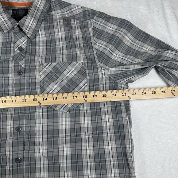 511‎ TACTICAL Shirt Mens Medium Gray Snap Button Up Long Sleeve Flex Performance - Picture 9 of 10